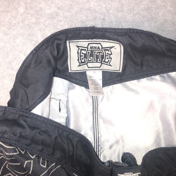 MMA Elite Shorts Mens XL Gray Black Board Skull Wings UFC Boxing Muay Thai Adult - Picture 11 of 12